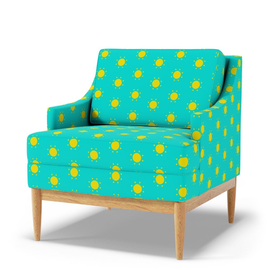 Sunshine pattern on an upholstered armchair